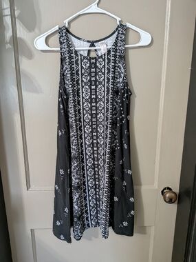 No Boundaries Black & White Geometric Mini Dress Size Small